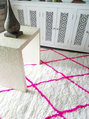 Ecle1ctic pink beni ourain rug