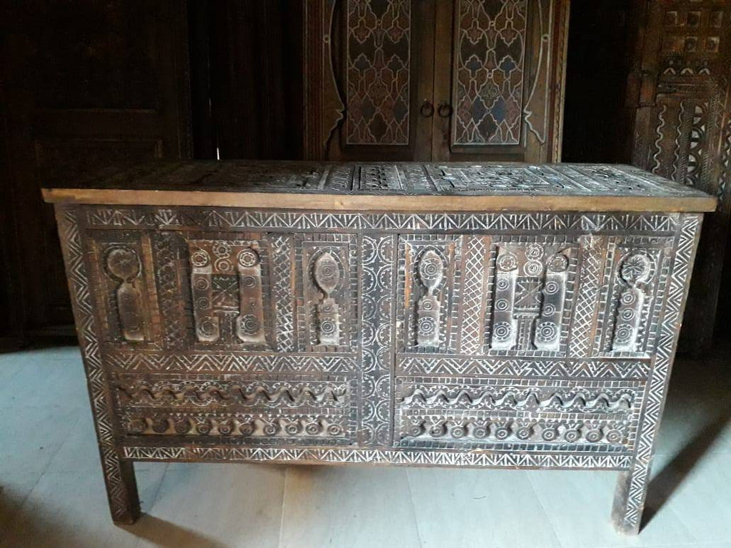 wooden touareg african nomad sahara chest