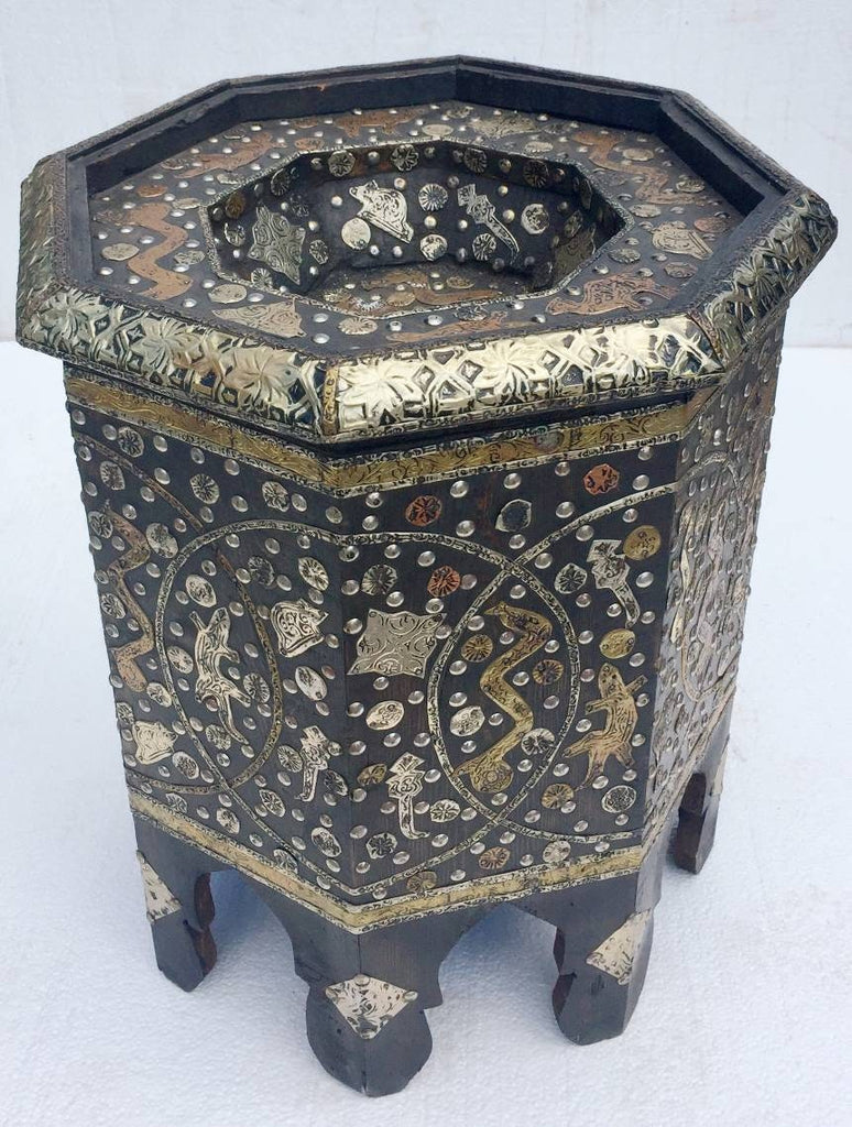 Vintage touareg tribal wooden table