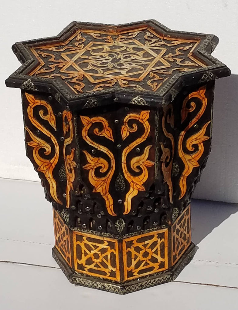 Vintage star bone inlay table, moroccan table, living room bedroom ethnic Arabian  middle eastern sultan palace furniture unique home decor