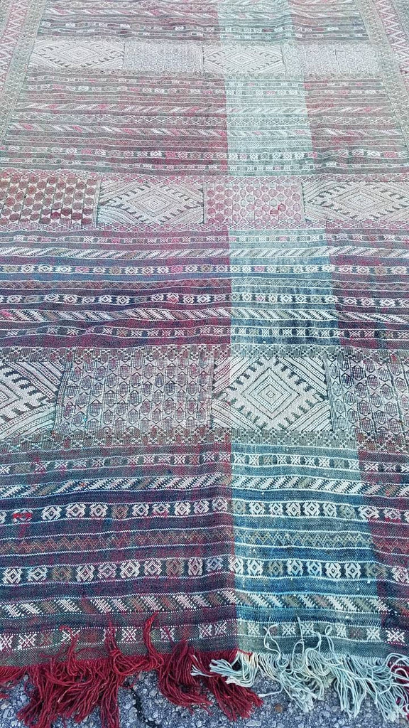 98" by 58" large vintage kilim rug 1