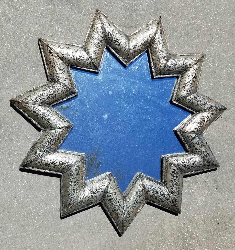 Vintage moroccan silver  mirror