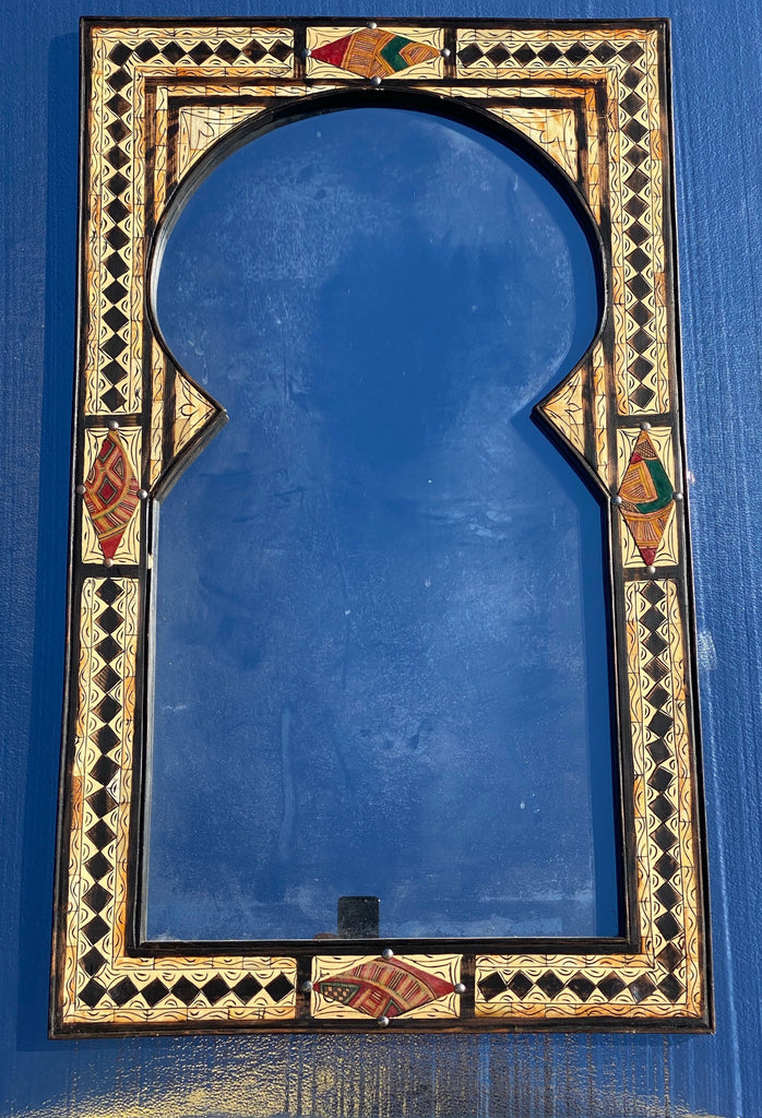 Great vintage moorish arch mirror handmade silver camel inlay bone mirror living room or bedroom furniture moroccan one of a kind mirror