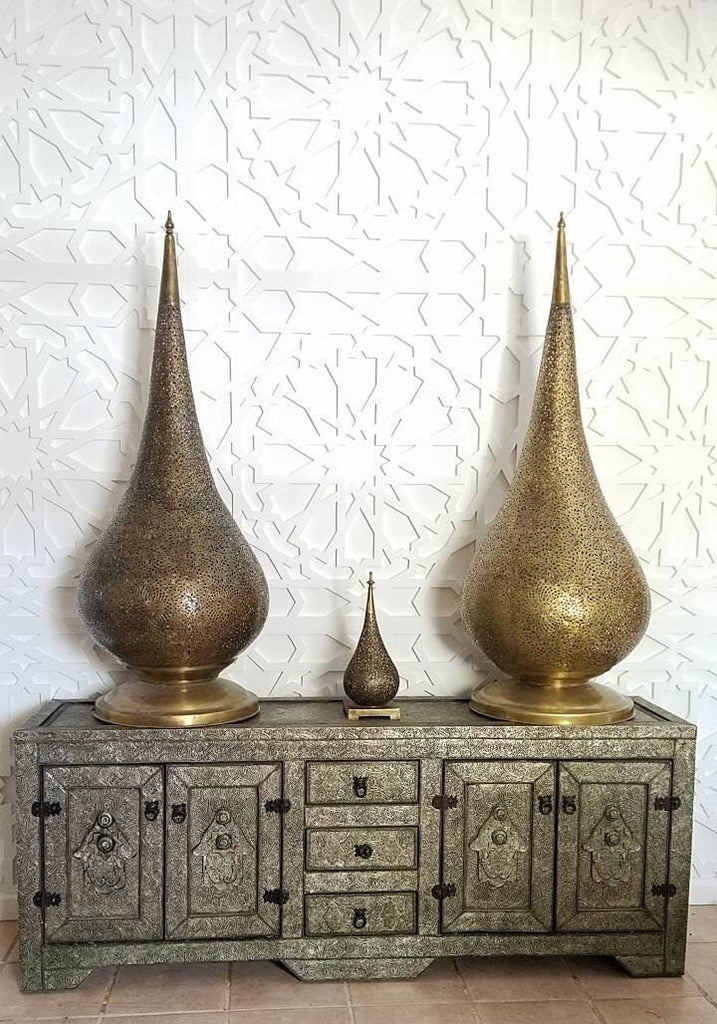 Eclectic 72 inches Long TV silver cabinet