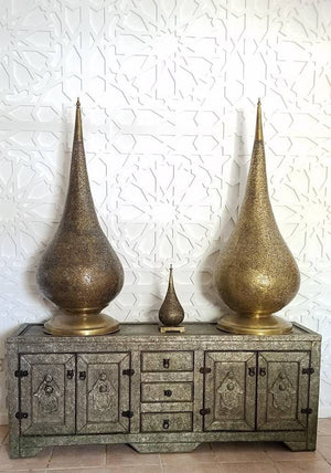 Eclectic 72 inches Long TV silver cabinet