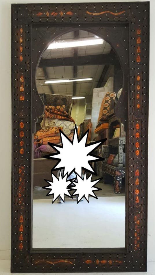 Large Exquisite mirror living room vintage handmade orange camel bone silver bathroom moroccan furniture decor for bedroom wall decoration
