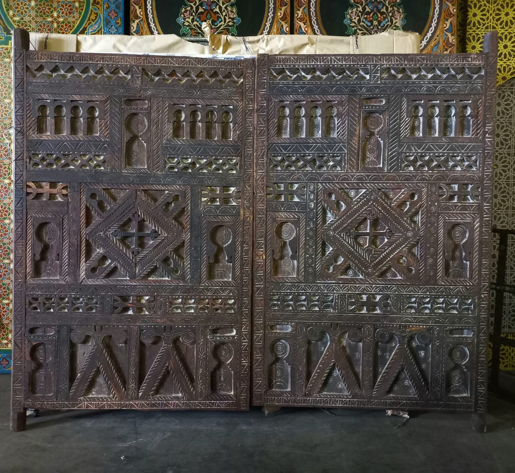 Vintage african touareg door panels old moroccan berber bedroom headboard panel great wall decor headboard bed a piece of nomad furniture