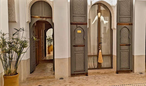 Choose your stain Traditional Vintage geometric Large Moroccan double door panel, wood indoor outdoor palace unique moorish architecture