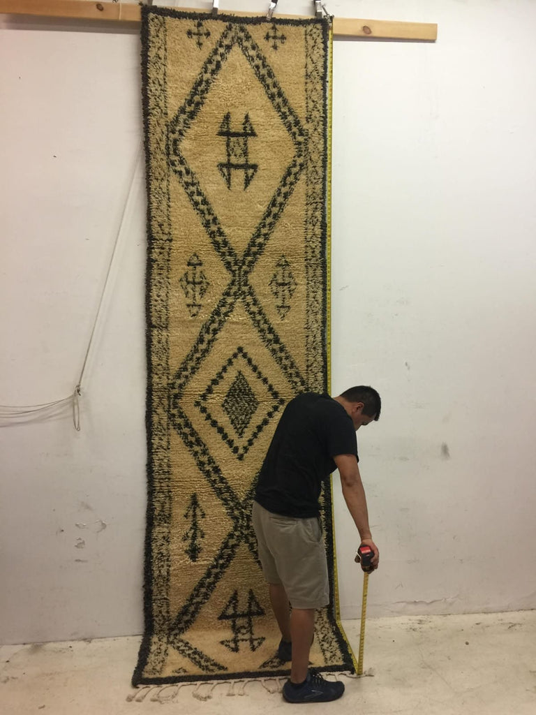 Rare Beni ourain runner rug