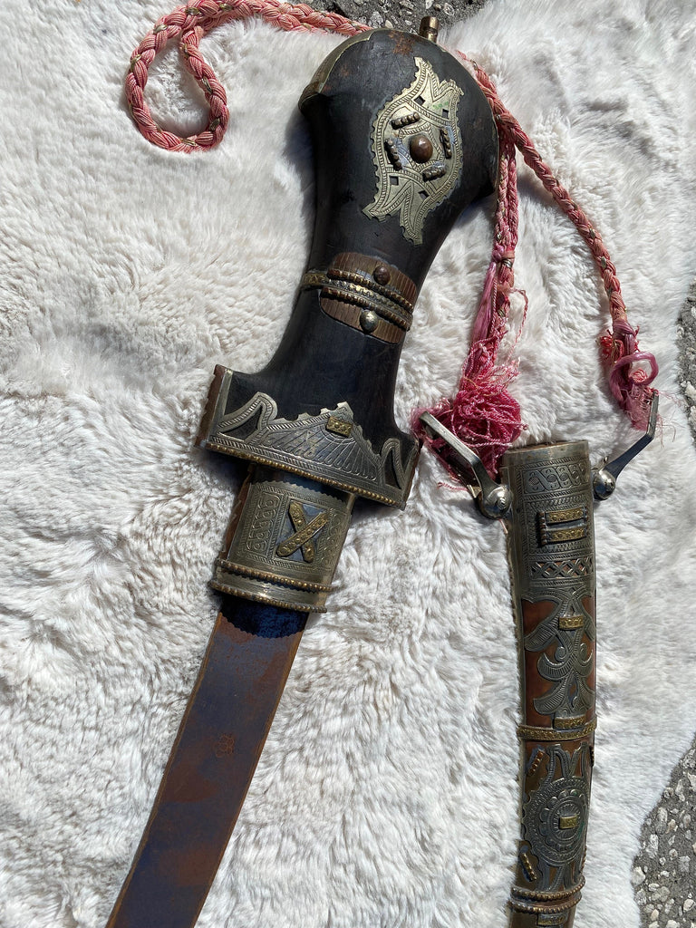 Arabian king Sword,athame, antique collectibale tribal arabian chief gift, silver middle eastern jambiya