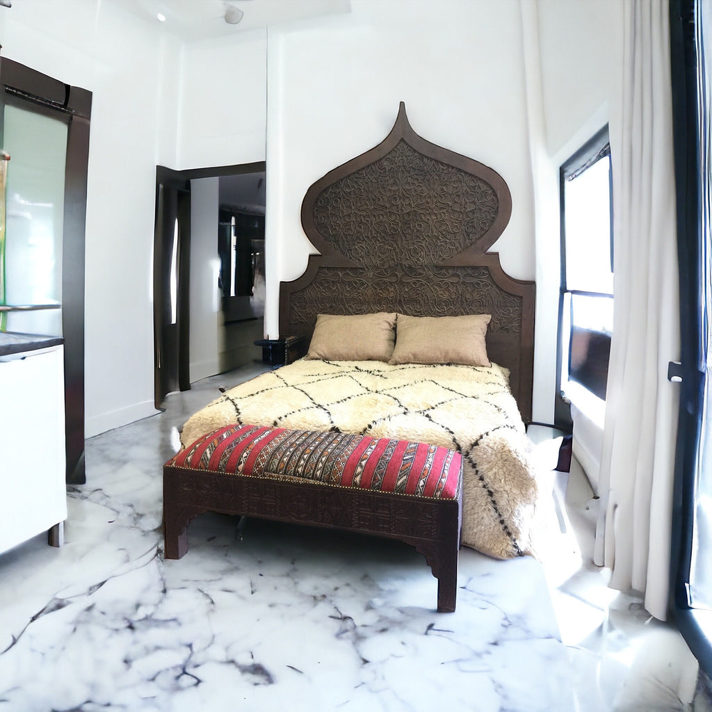 Moroccan carved bed