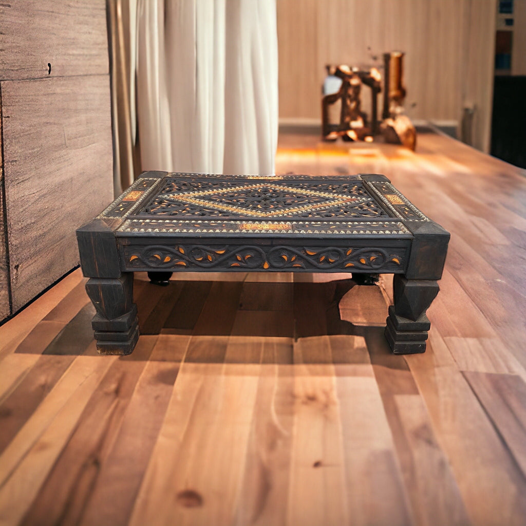 Exquisite vintage inlaid camel bone table living room moroccan table  oldmoorishwooden wedding table ethnic home decor moroccan furniture