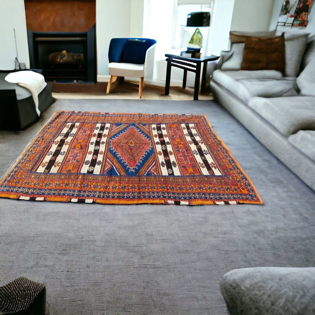 107” x 62” vintage rug
