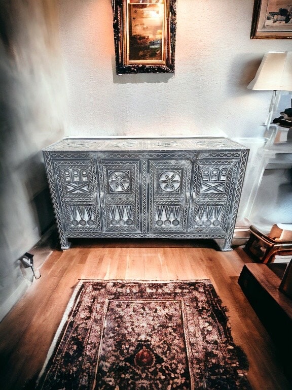An exquisite african carved cabinet berber wooden moroccan buffet with door panels for your bedroom furniture chest cabinet