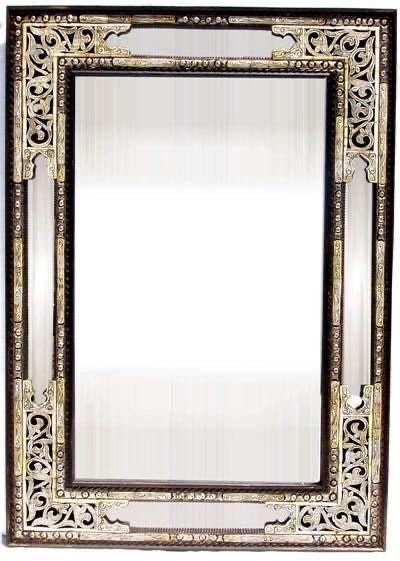 Large Exquisite living room vintage handmade  white camel  bone inlay bathroom mirror moroccan vintage mirror for bedroom or wall decoration