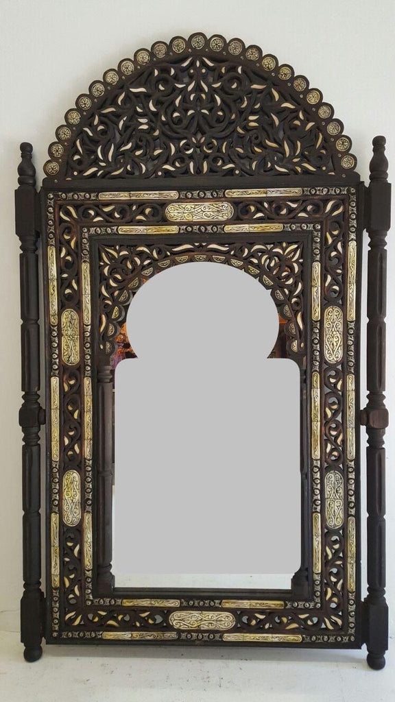 Exquisite inlay camel bone mirror