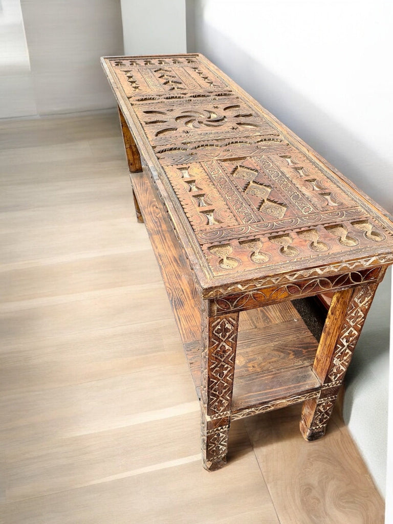 Rustic wooden console
