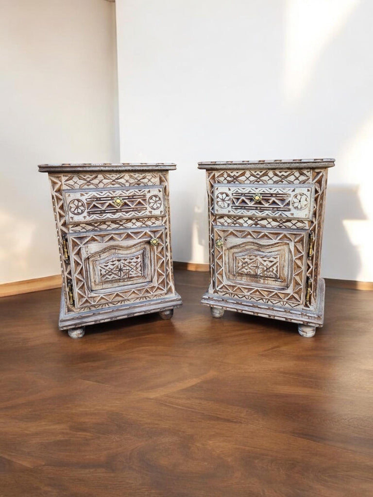 Two African nightstands