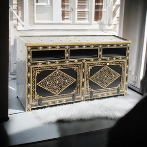 Black hand painted tv cabinet