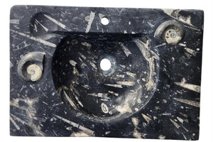 Black olive fossil marble sink