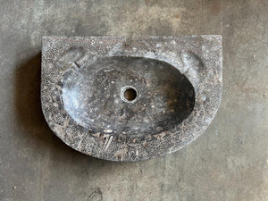One of a kind fossil marble sink moroccan sahara fossil vessel desert  Africa fossil basin sink