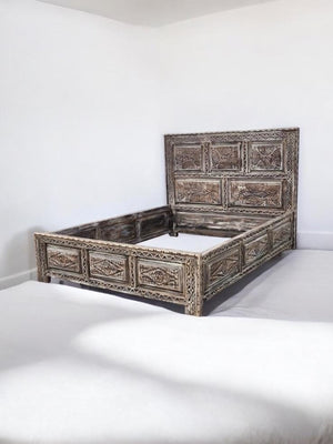 One of a kind moroccan african touareg bed berber bedroom add unique headboard bed a piece of nomad hand carved furniture.
